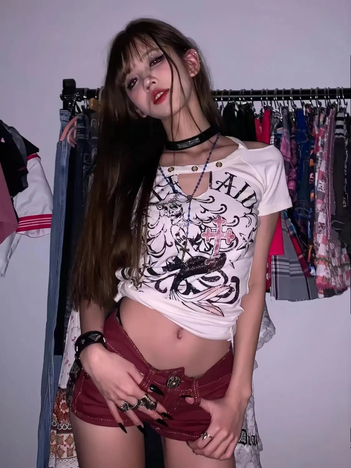 Y2K Leopard Buckle Micro Shorts