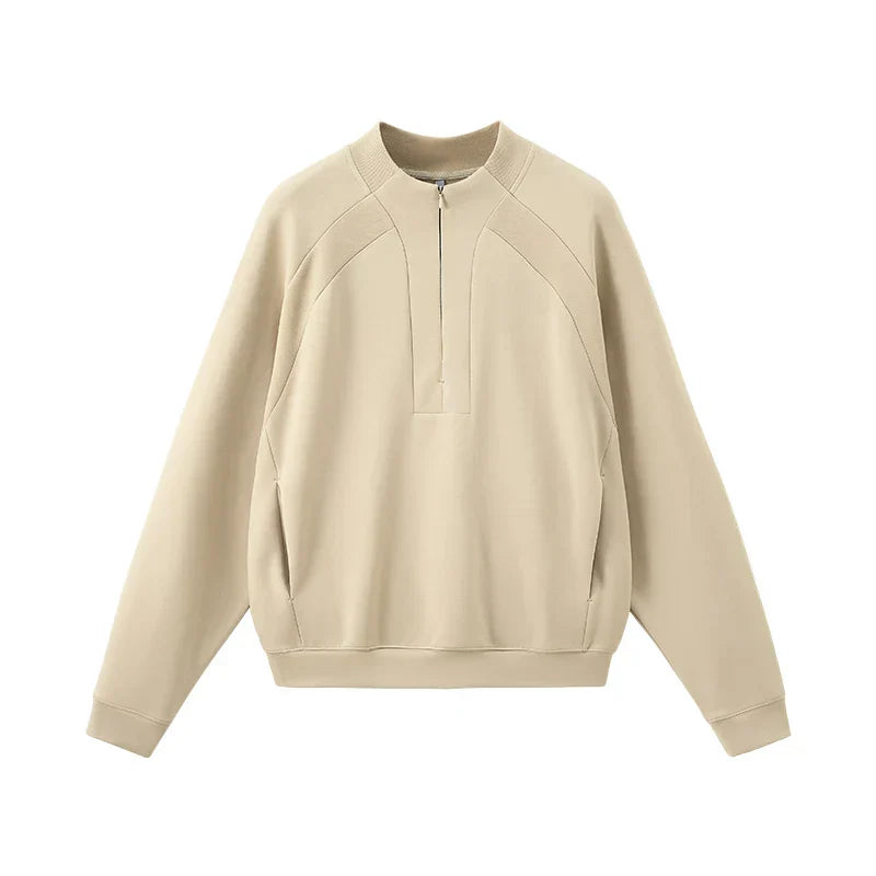 Zip-up Solid Color Winter Sweatshirt