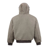 Wattierte Retro-Schnee-Kapuzen-Fell-Pufferjacke