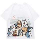 Lustiges Hip-Hop-Cartoon-Hunde-T-Shirt