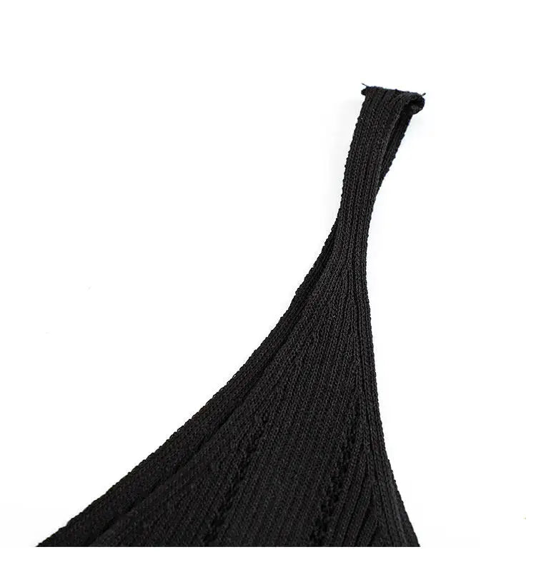 Vintage Knit Halter Black Tank Top