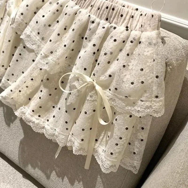Kawaii Japanese Lace Bow Mini Skirt