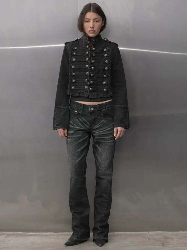 Y2K Cropped Denim Jacket