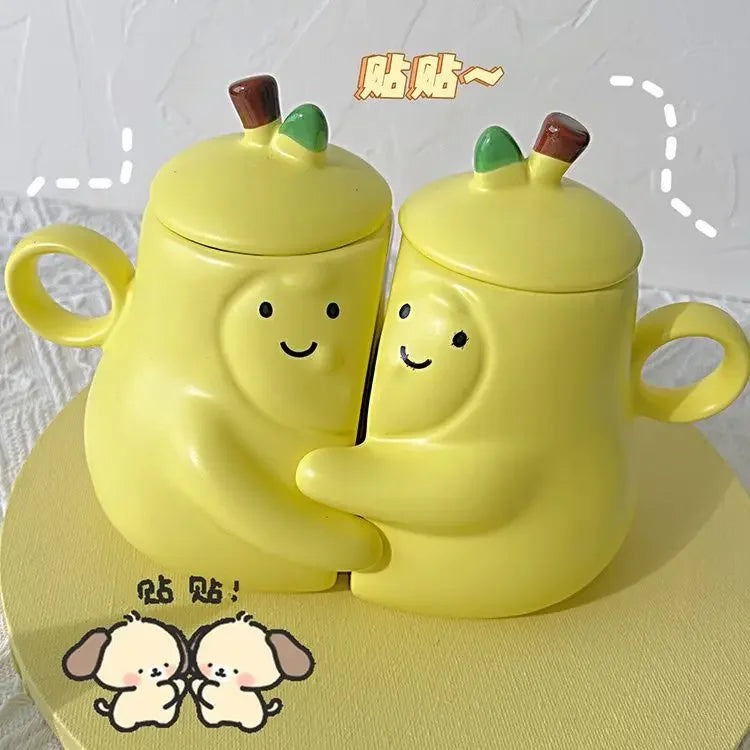 Pair of Pear-Shaped Couple Mugs