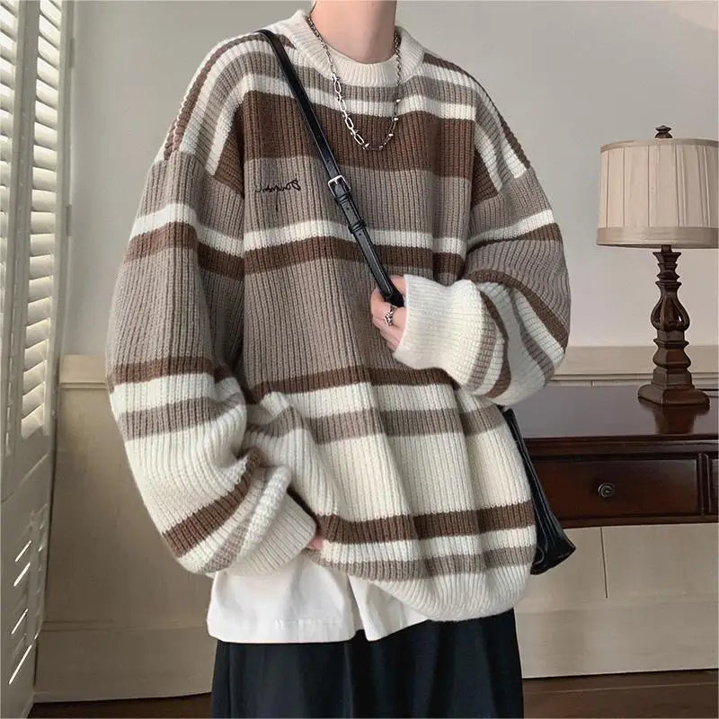 Y2K Vintage gestreifter Strickpullover