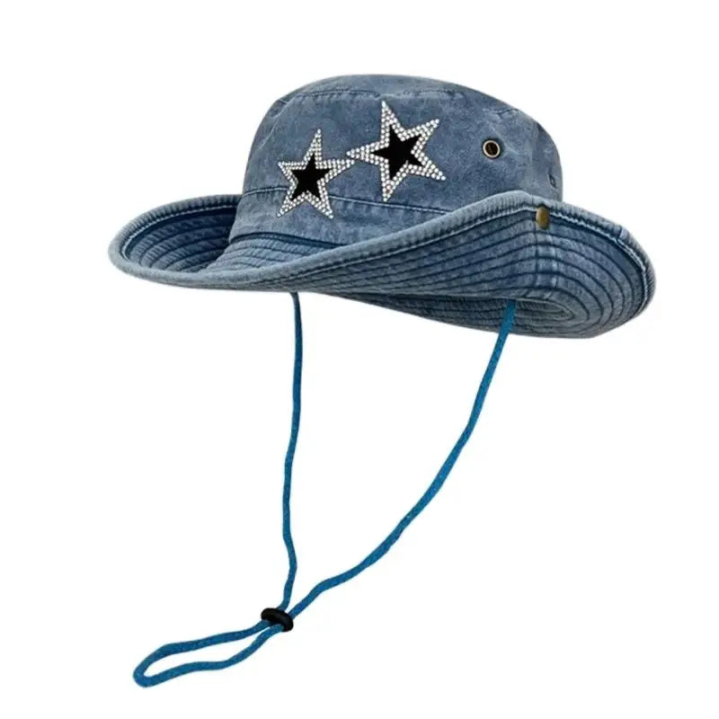 Disco Cowgirl Star Printed Denim Hats