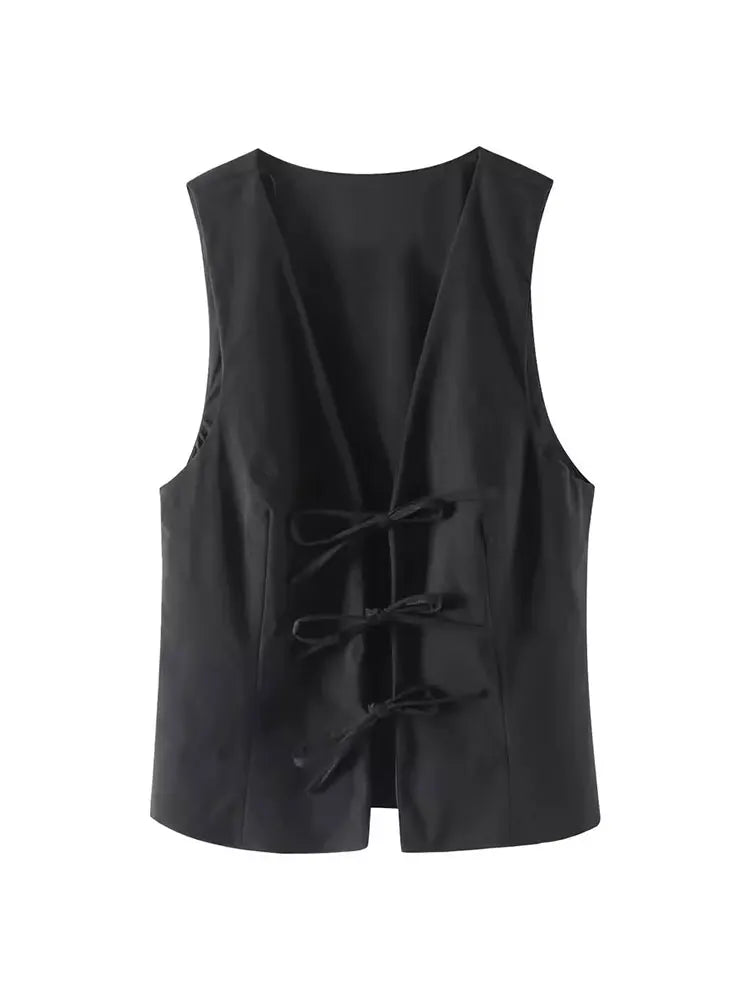 Old Money Lace Up Top