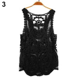 Handmade Vintage Women's Sleeveless Lace Tank Top
