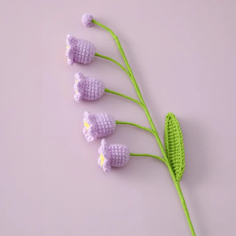 Vintage Handmade Potted Knitted Flowers