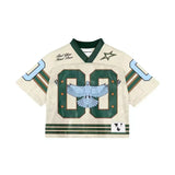 Oversized V-Ausschnitt Retro-Shirt
