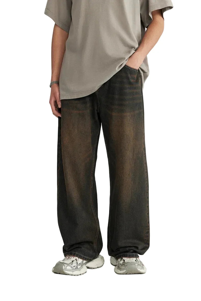 Washed Straight Leg Jeans