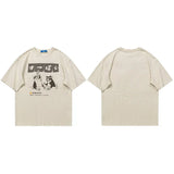 Japanese Cartoon Drinking Cat T-Shirt