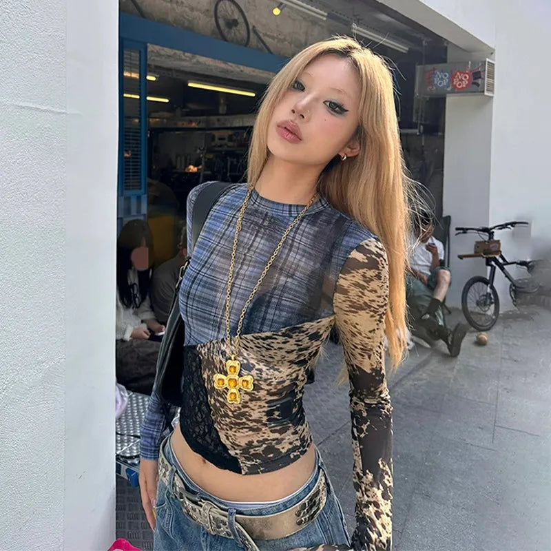 Vintage Lace Patchwork Irregular T-Shirt