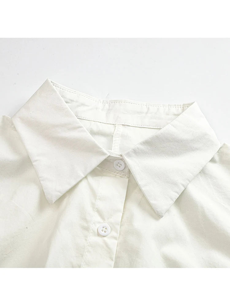 Women Korean Short Sleeve White Shirt