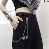 Grunge High Waist Hollow Out Wide Pants