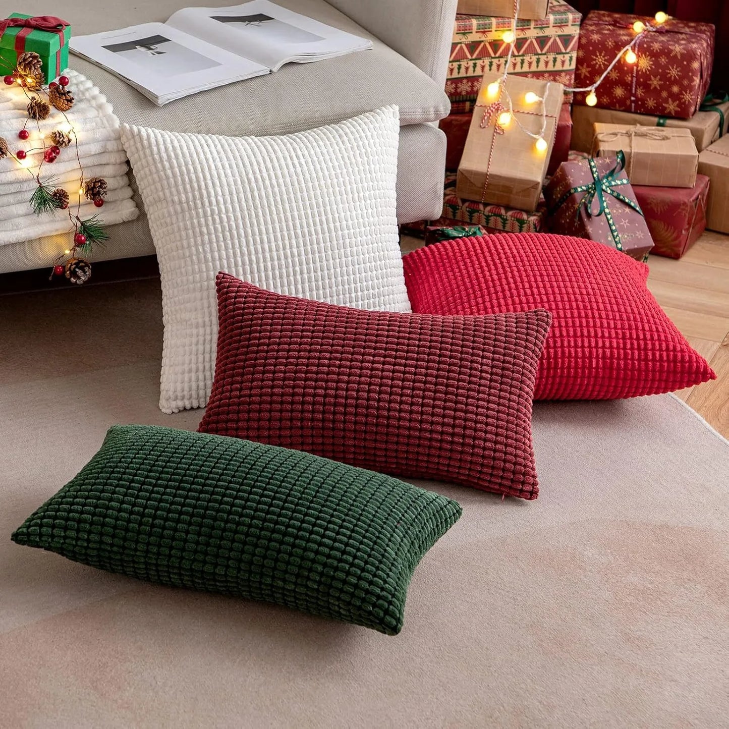 Christmas Red Throw Pillow Covers