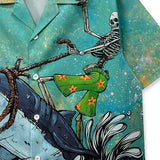 Weird Core Graphic Shark Hawaiian Beach Shirt