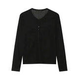Solid Color Korean Long-Sleeved T-Shirt