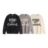 Jacquard Strickpullover Oversized Lässiger Pullover