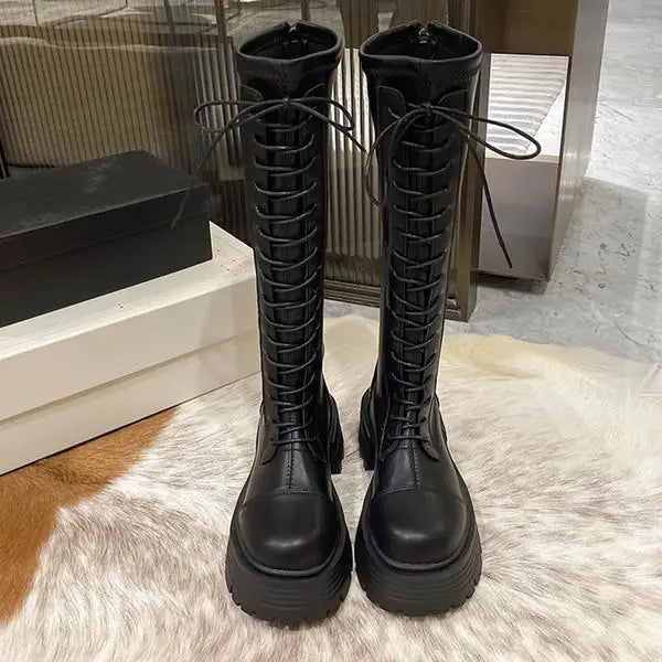Lolita Zipper Thick Sole Zipper Boots