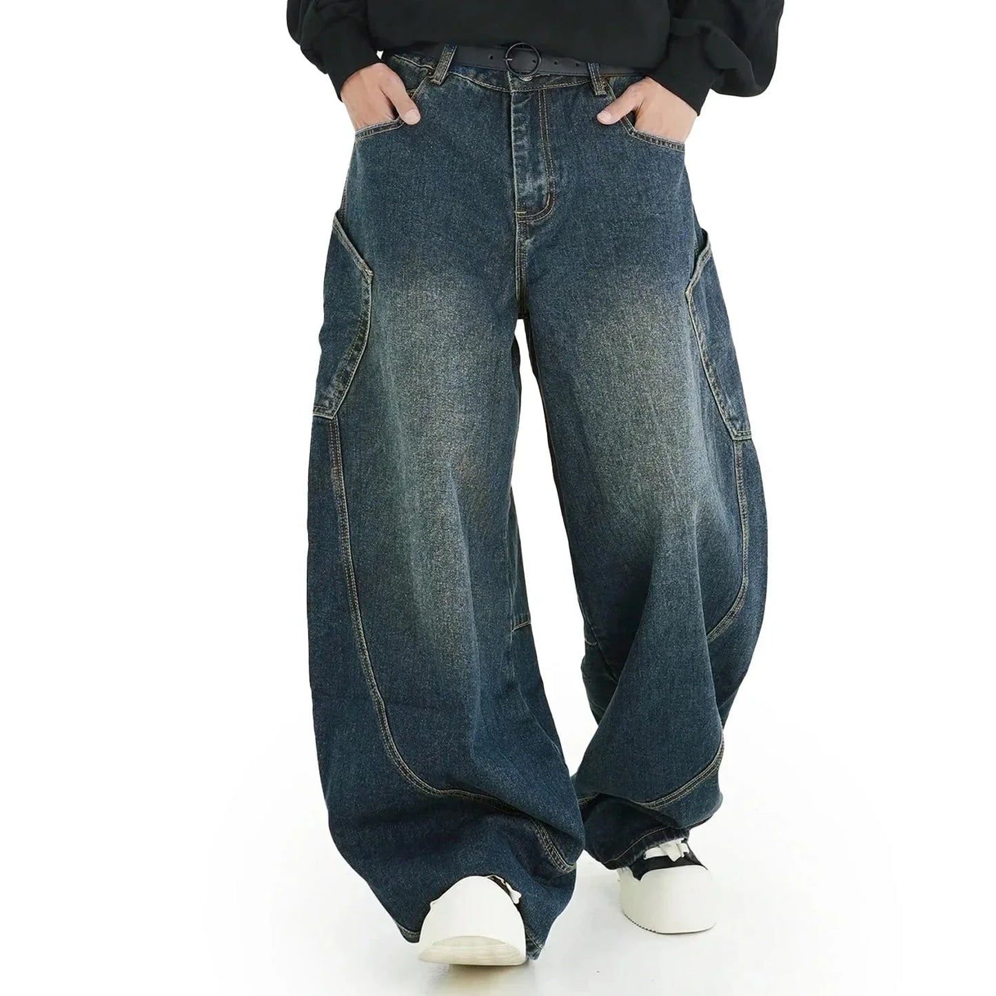 Vintage Washed Denim Lazy Boy Jeans