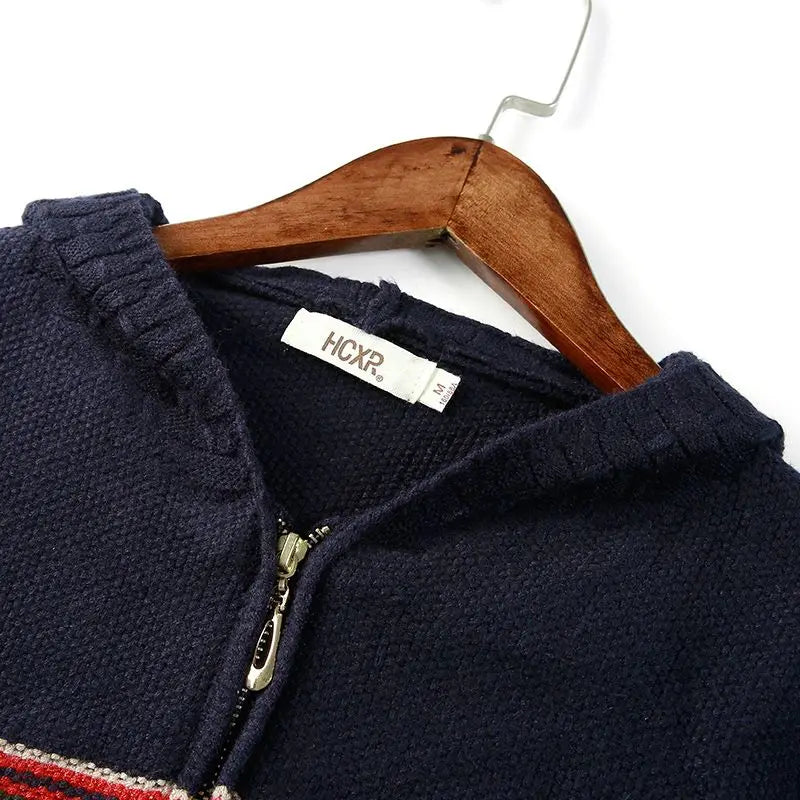 Colorful Loose Hooded Zipper Sweater