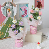 Crochet Flower Bouquet With LED Light String Gift