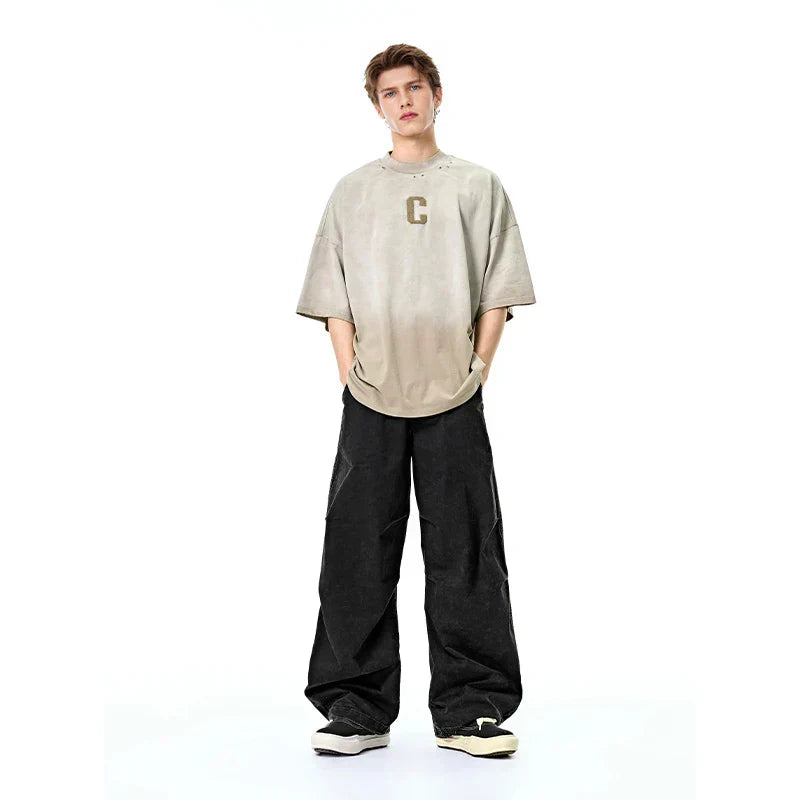 Washed Wide Leg Vintage Cargo Pants