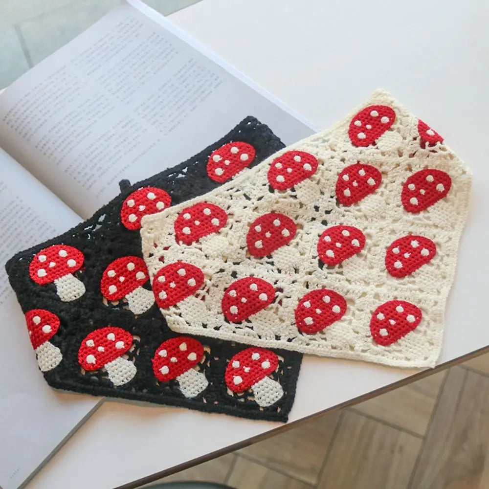 Handmade Hollow Out Mushroom Bandana
