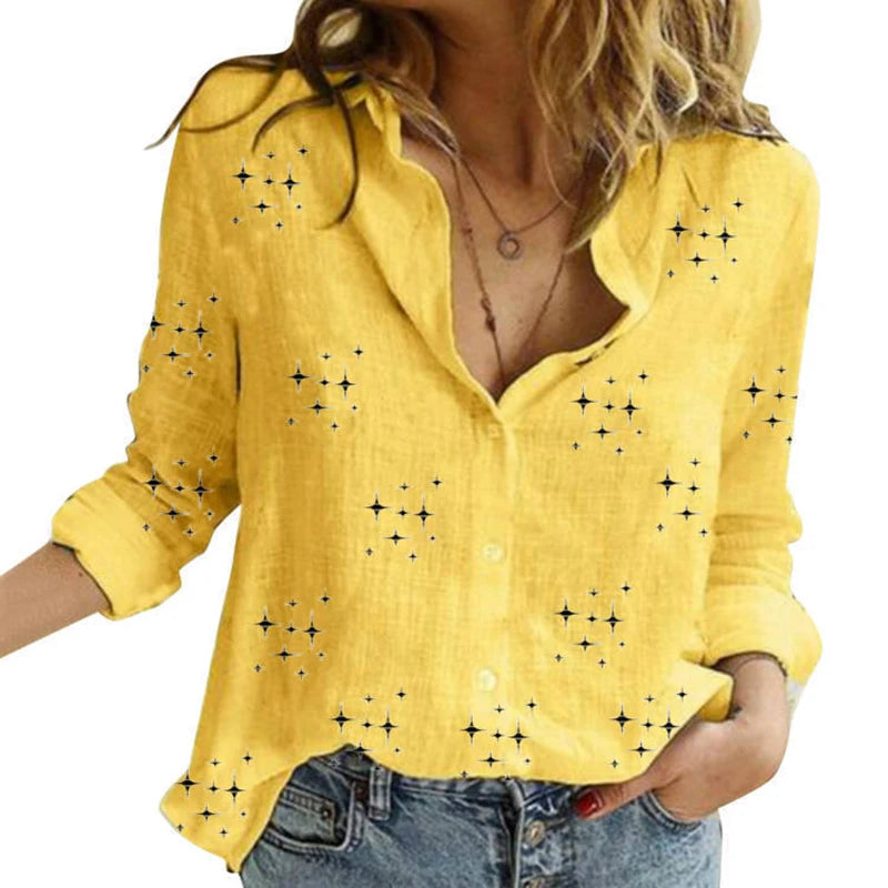 Elegant Cotton Linen Women Shirts