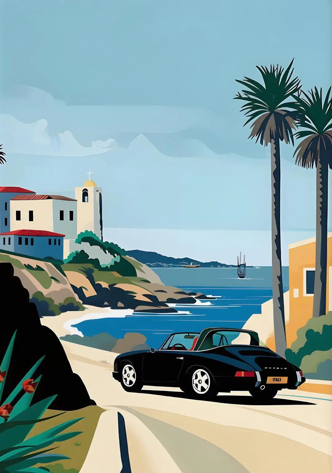 Classic Porsche 911 Alpine Drive Poster