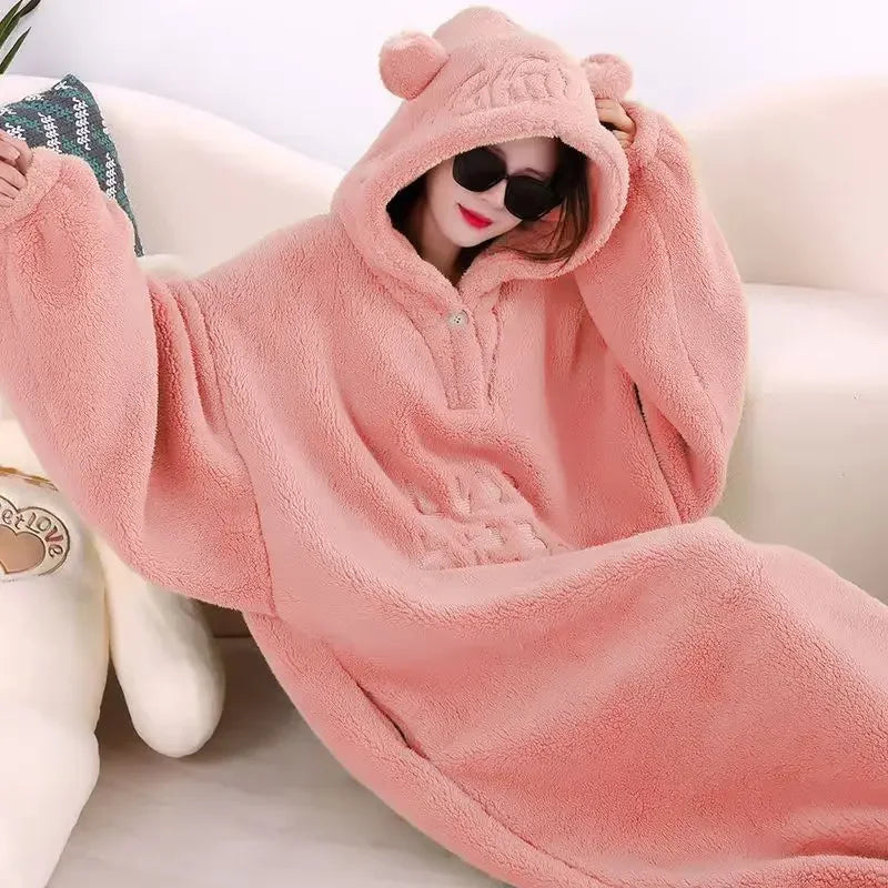 Sudadera con capucha y manta de forro polar suave