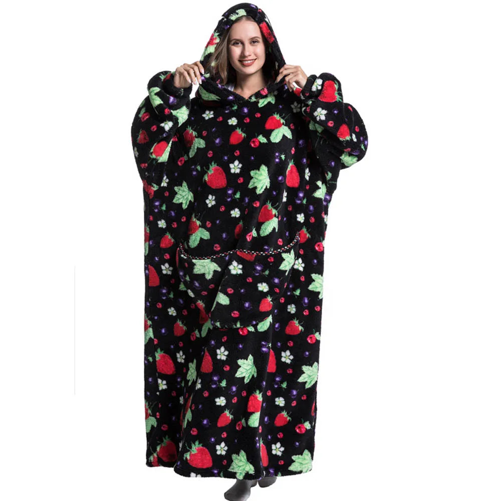 Animal Printed Hooded Blanket