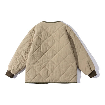 Vintage lockere Baumwoll-Pufferjacke