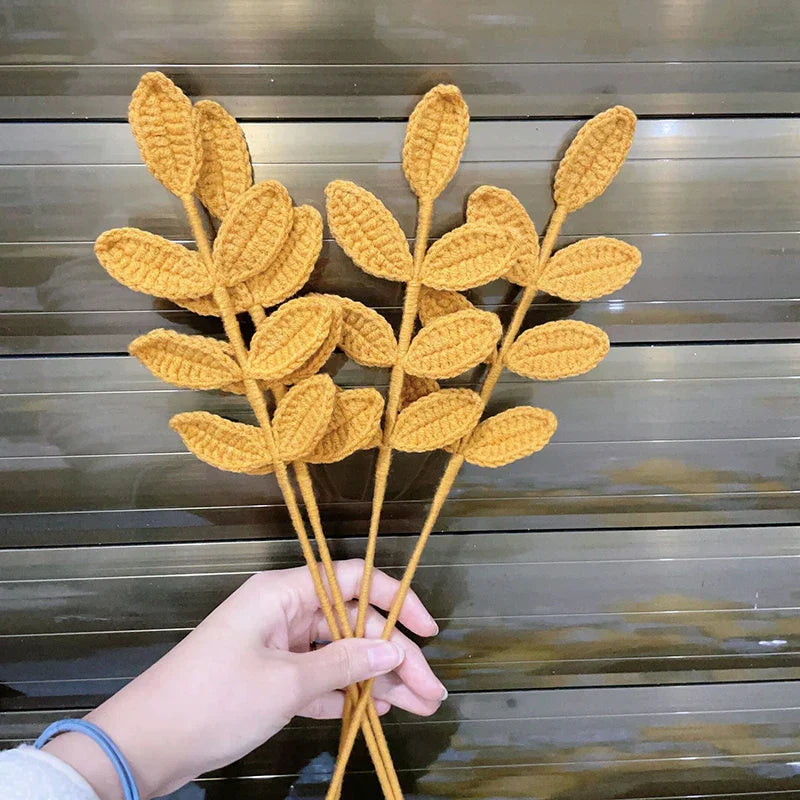 Hand-knitted Crochet Bouquet Woven Leaves Valentine's Day