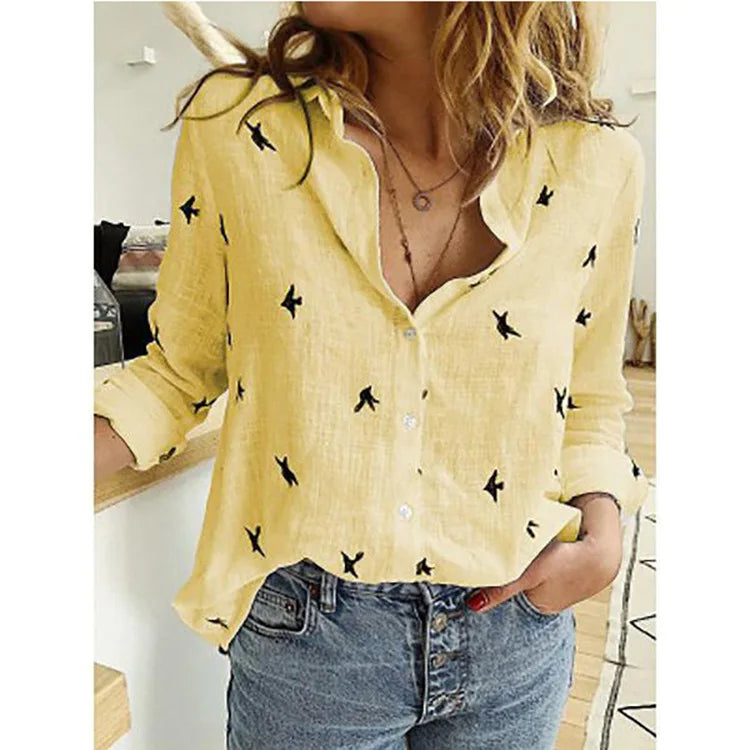 Elegant Cotton Linen Women Shirts