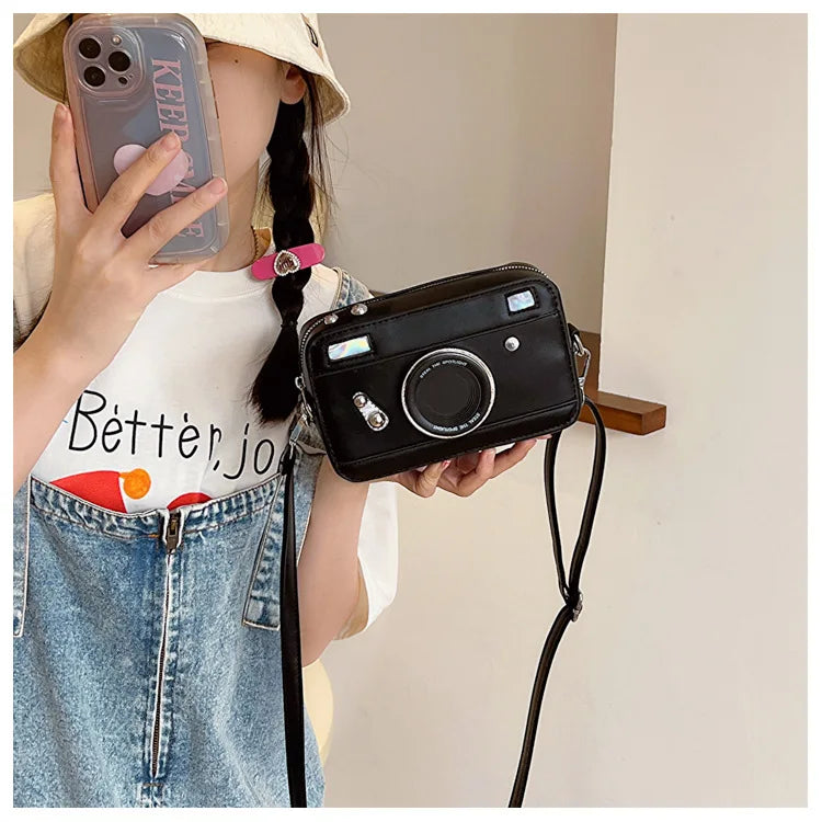 Blue Camera Shape Cross Bag