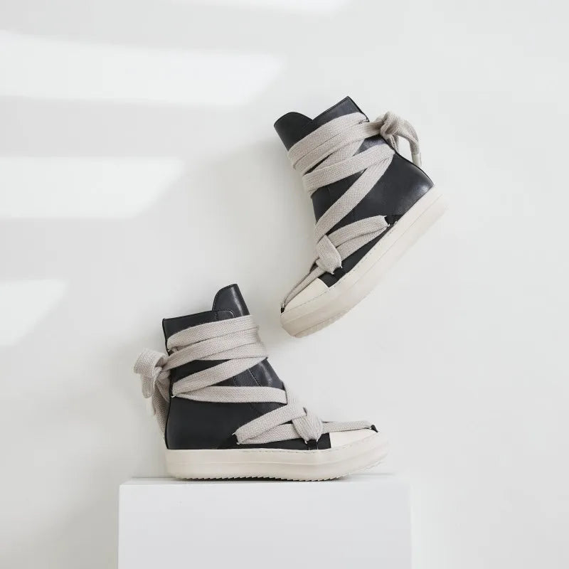 Casual Lace-up Thick Soled Trendy Motorcycle Boots