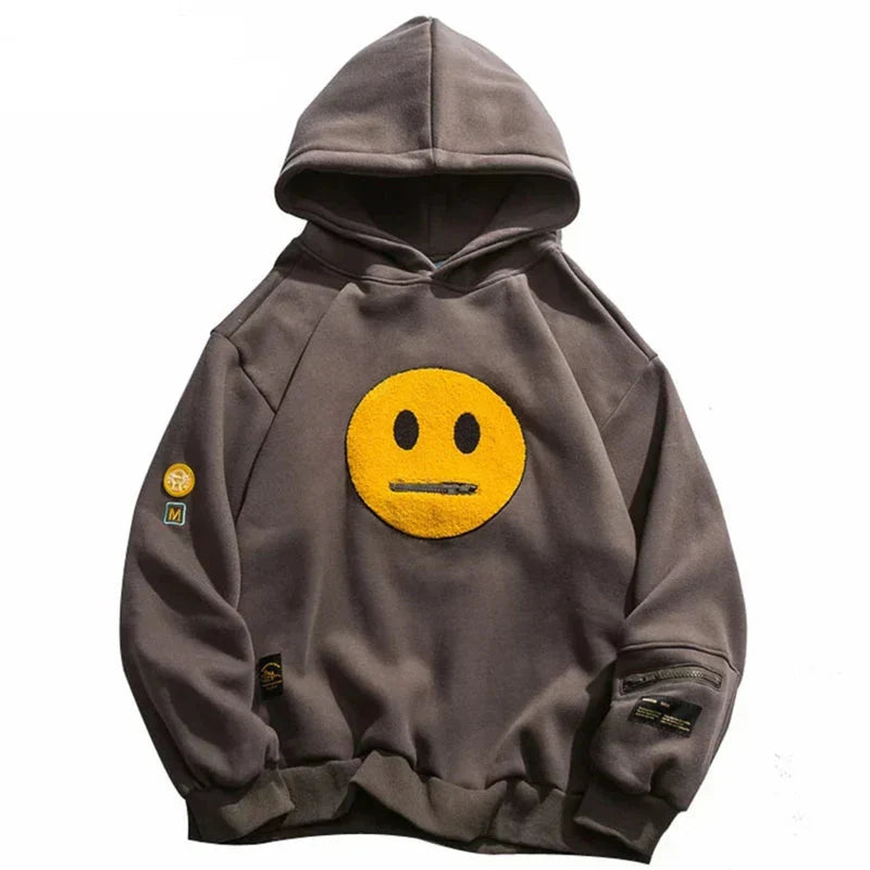 Basic Color Smiley Face Hoodie