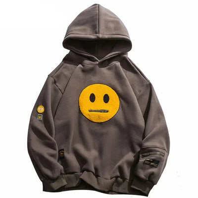 Basic Color Smiley Face Hoodie