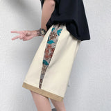 Bestickte lockere Hip-Hop-Shorts mit geradem Schnitt