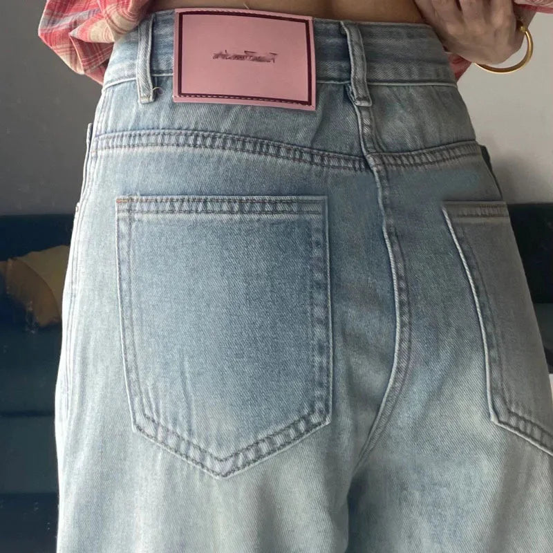High Waist Wide Leg Retro Jeans