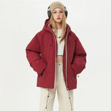 Women's Edgy Red Puffer Jacket