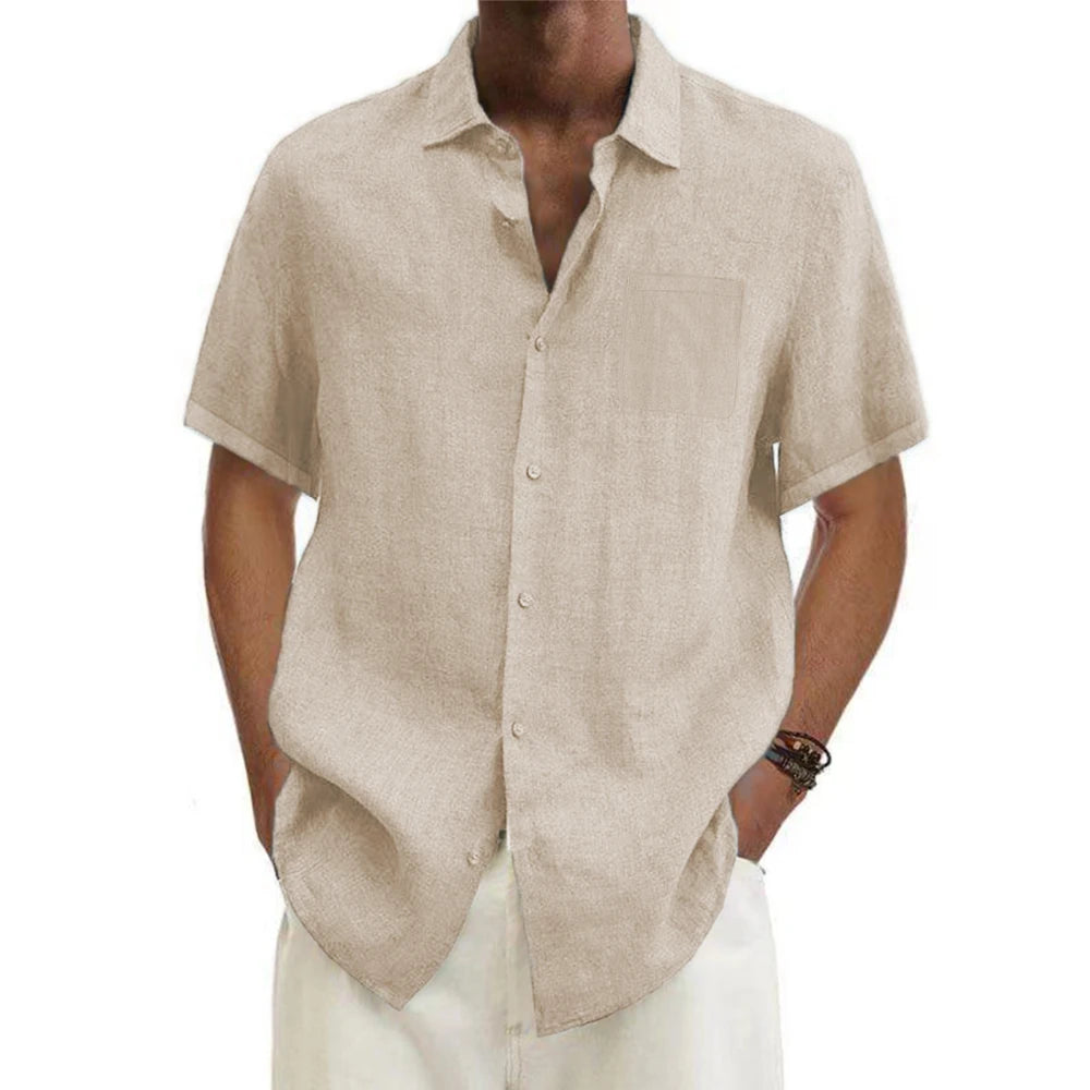Cotton Linen  Short-Sleeved Shirts