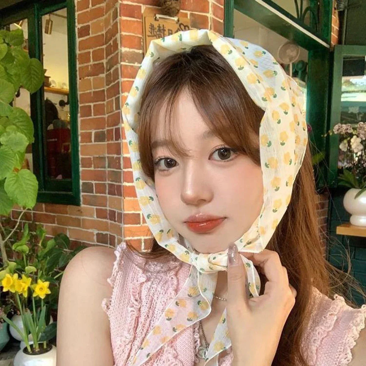 Floral Silk Triangle Headband