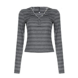 Casual Striped Long-sleeved Hoodie