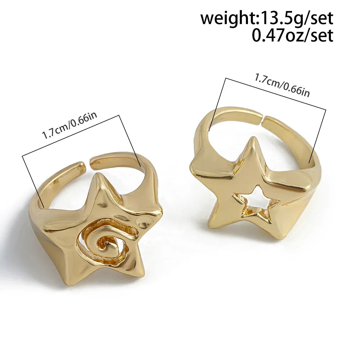 Hollow Star Girl Rings
