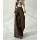 Schwarze High-Waist-Hose mit weitem Bein