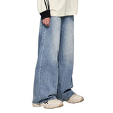 Faded Washed Wide Leg Jeans
