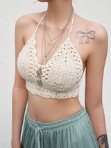 Handmade Crochet Knitted Crop Cami Women's Top